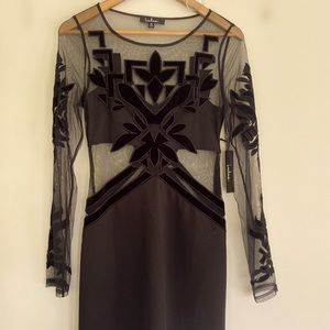 Lulus Geometric Mesh Cocktail Dress